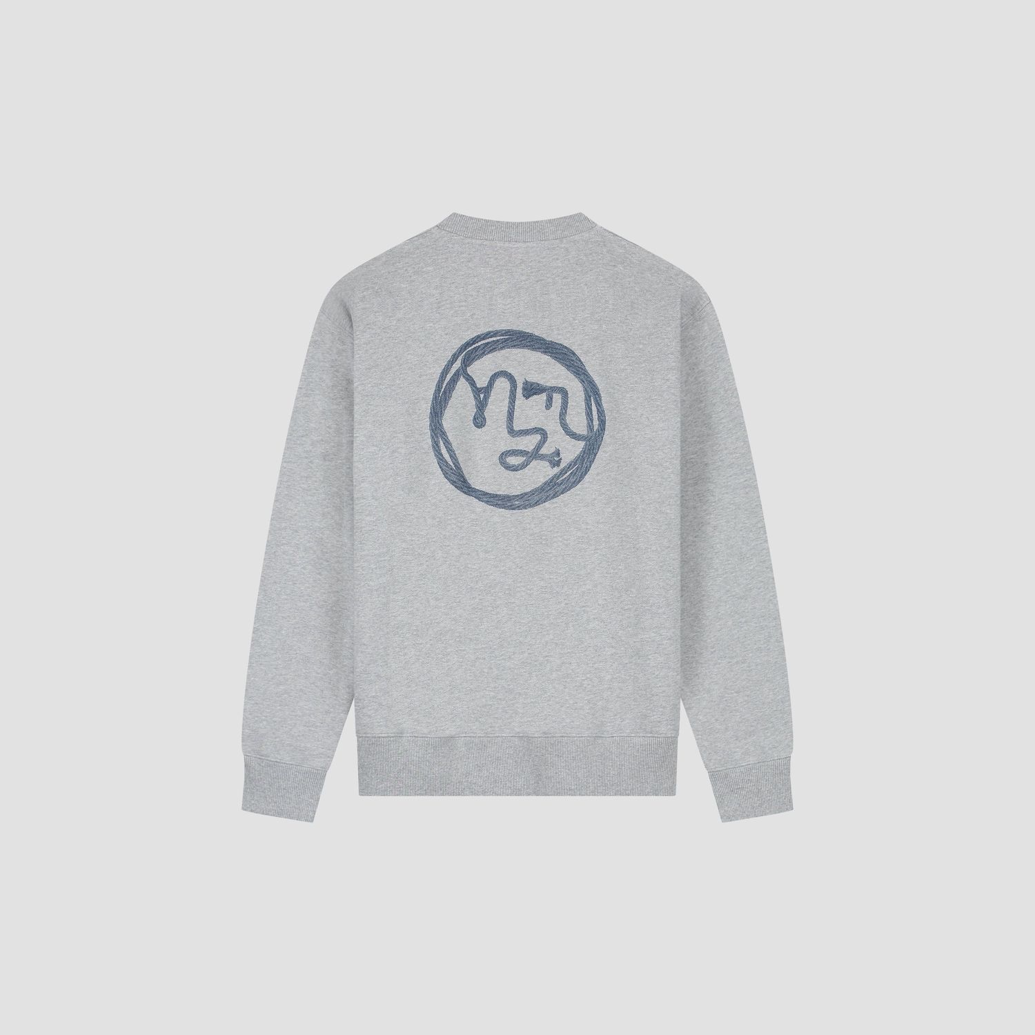 ØLÅF Lasso Face Crewneck Heather Grey, front