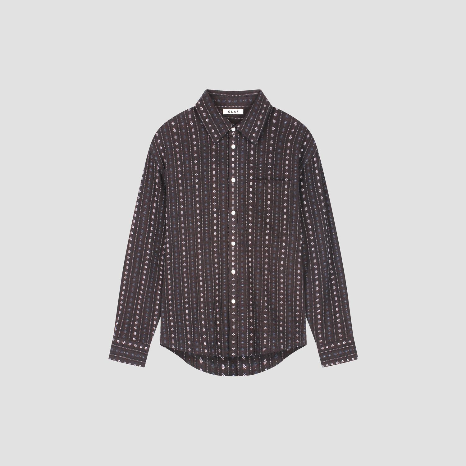 ØLÅF Cowboy Boxy Shirt Chocolate Plum, front