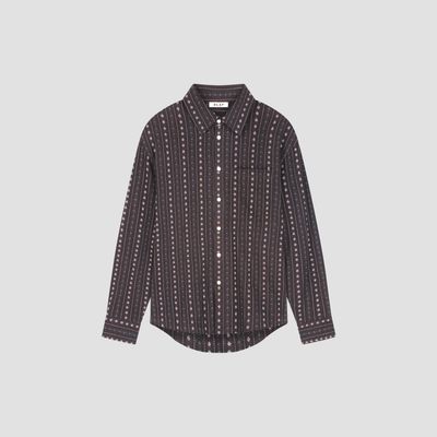 ØLÅF Cowboy Boxy Shirt Chocolate Plum, front