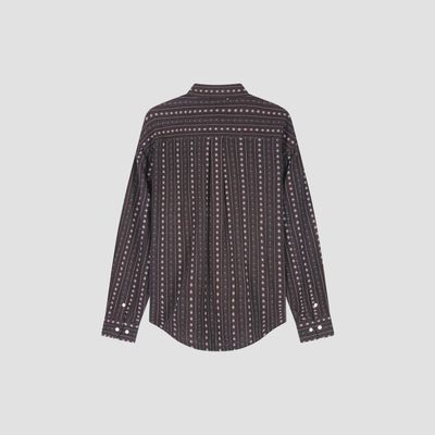 ØLÅF Cowboy Boxy Shirt Chocolate Plum, back