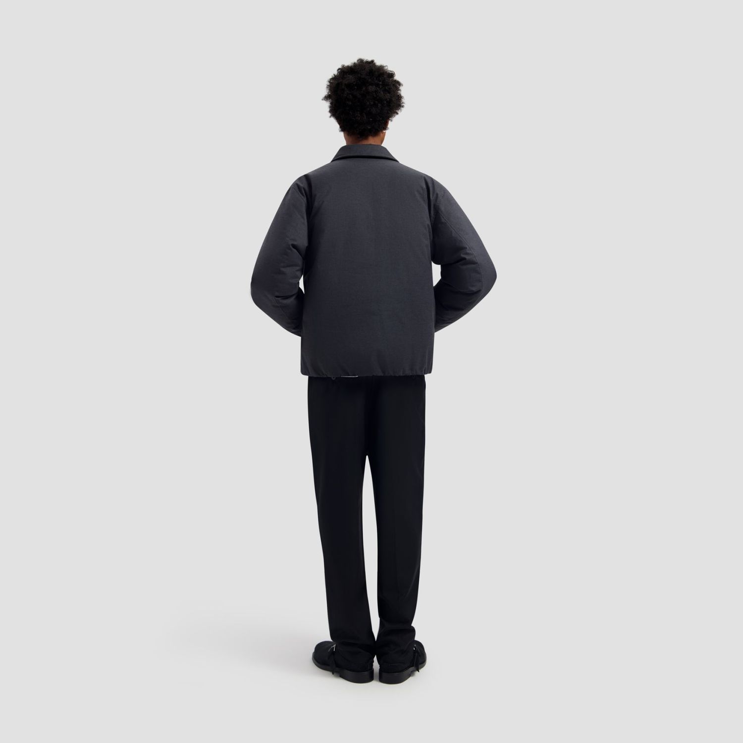 ØLÅF Peached Padded Jacket Charcoal, worn, full look