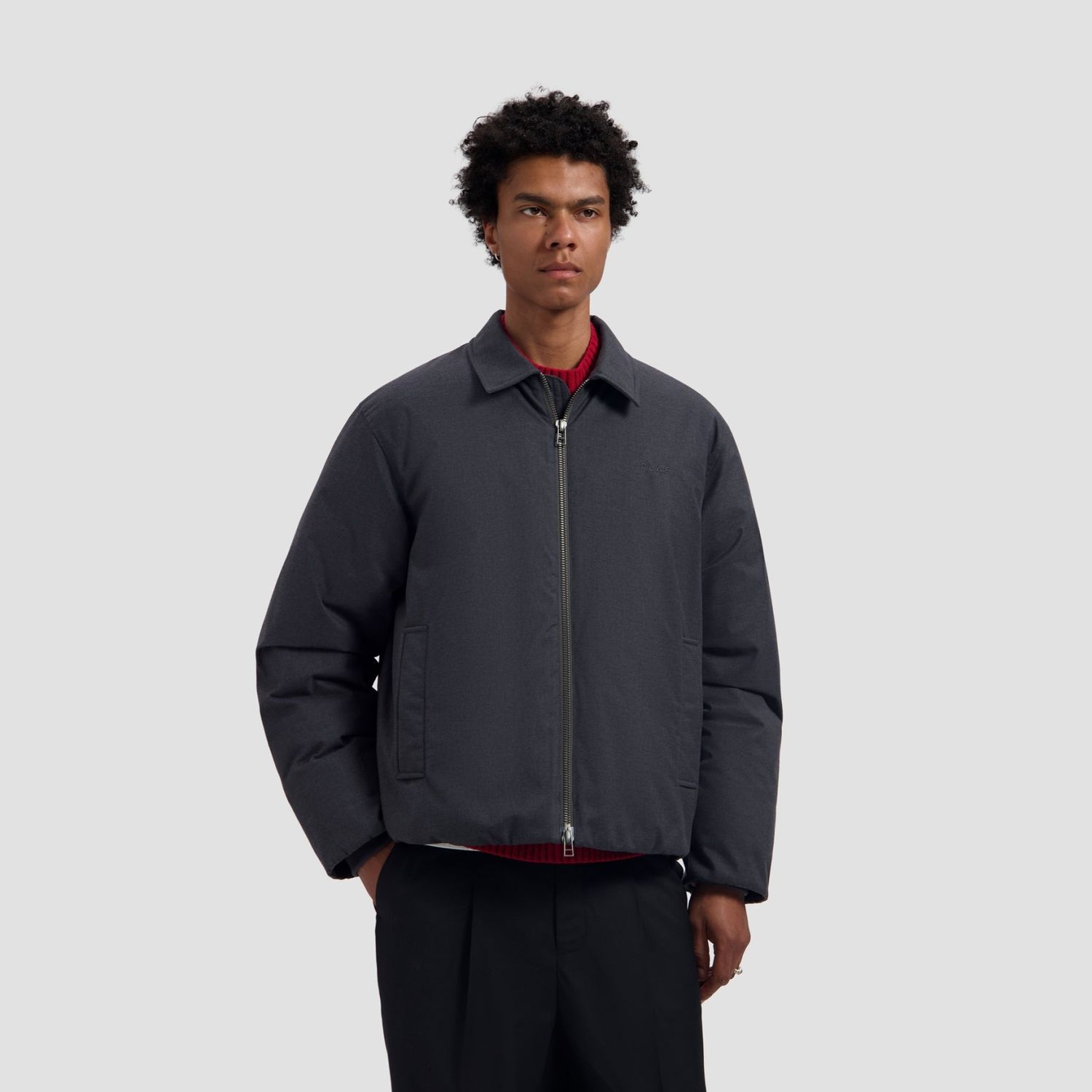 ØLÅF Peached Padded Jacket Charcoal, worn