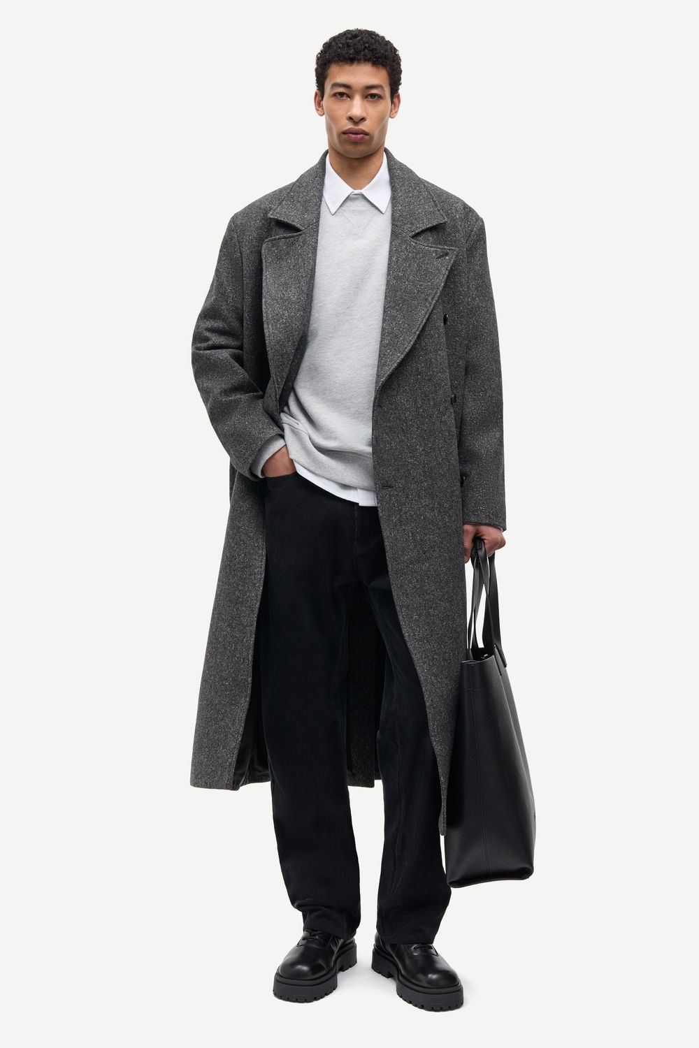 SAMSØE SAMSØE Savince Coat Dark Grey Mel., worn