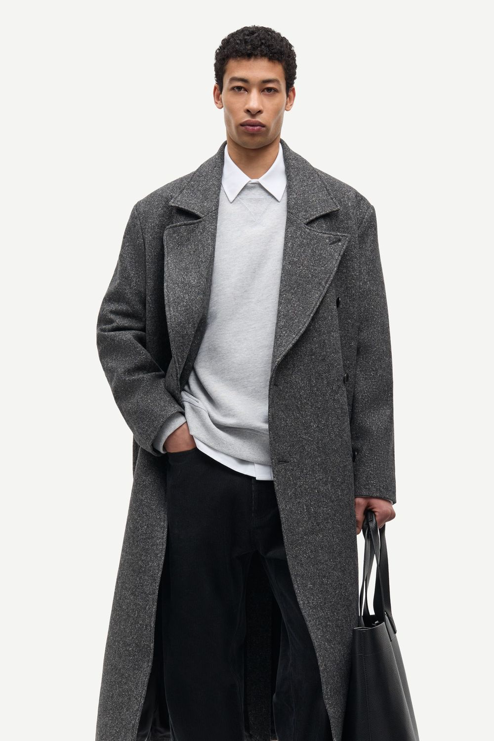 SAMSØE SAMSØE Savince Coat Dark Grey Mel., worn