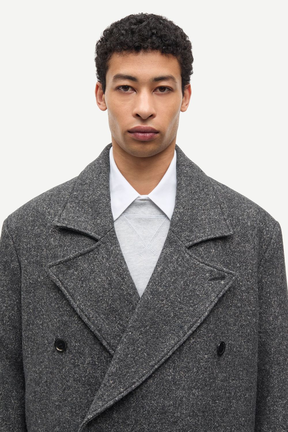 SAMSØE SAMSØE Savince Coat Dark Grey Mel., worn