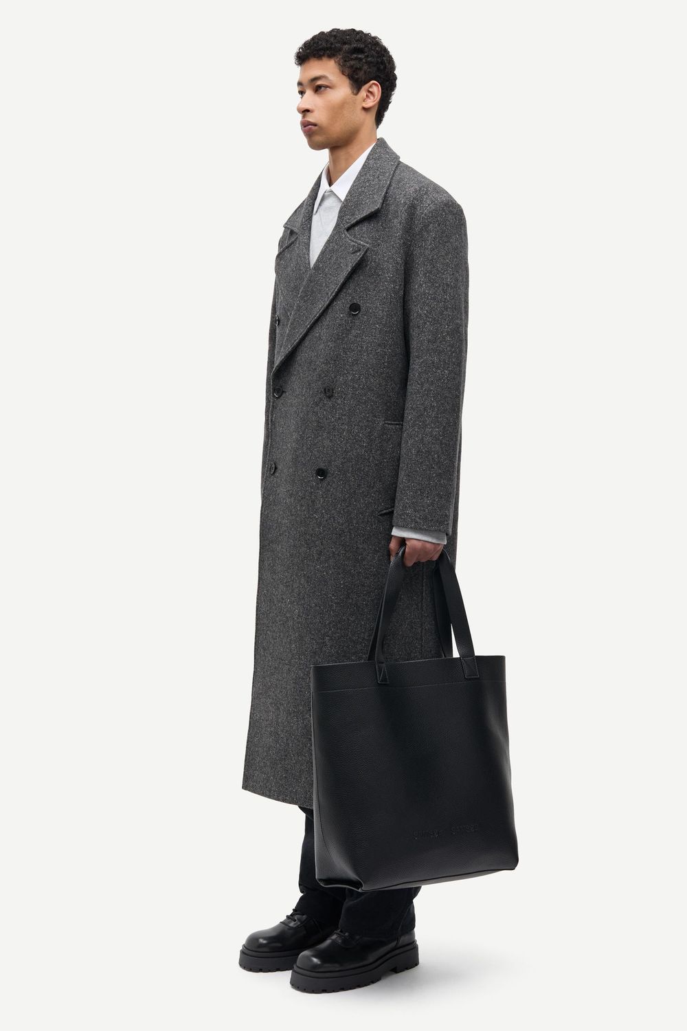 SAMSØE SAMSØE Savince Coat Dark Grey Mel., worn