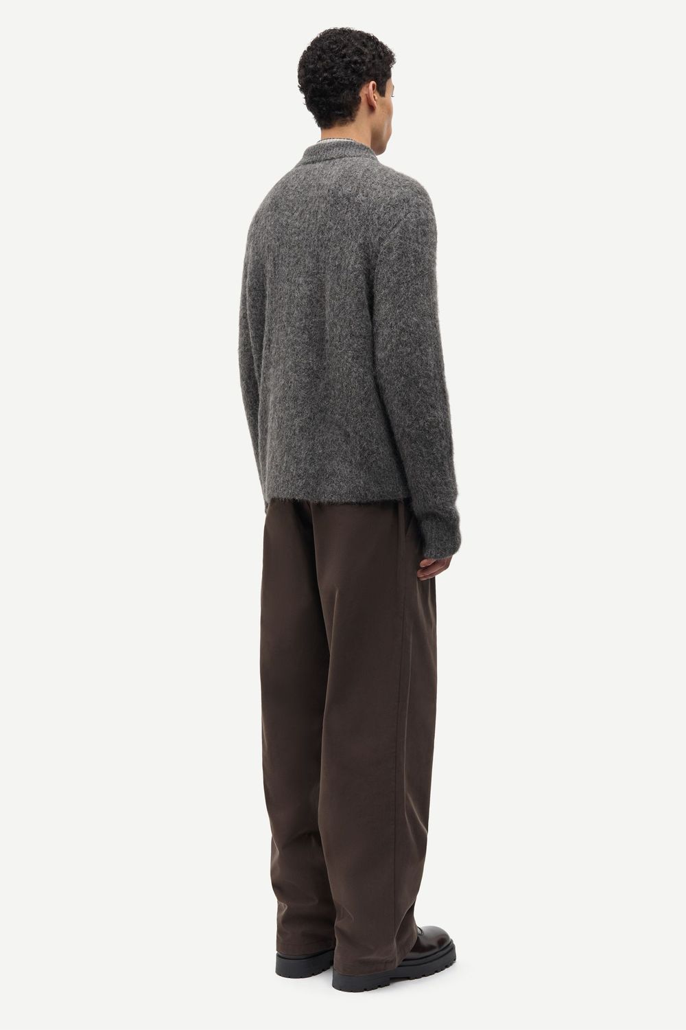 SAMSØE SAMSØE Sajob Zip Cardigan Dark Grey Mel., worn