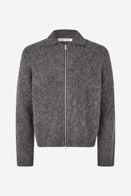 SAMSØE SAMSØE Sajob Zip Cardigan Dark Grey Mel., front