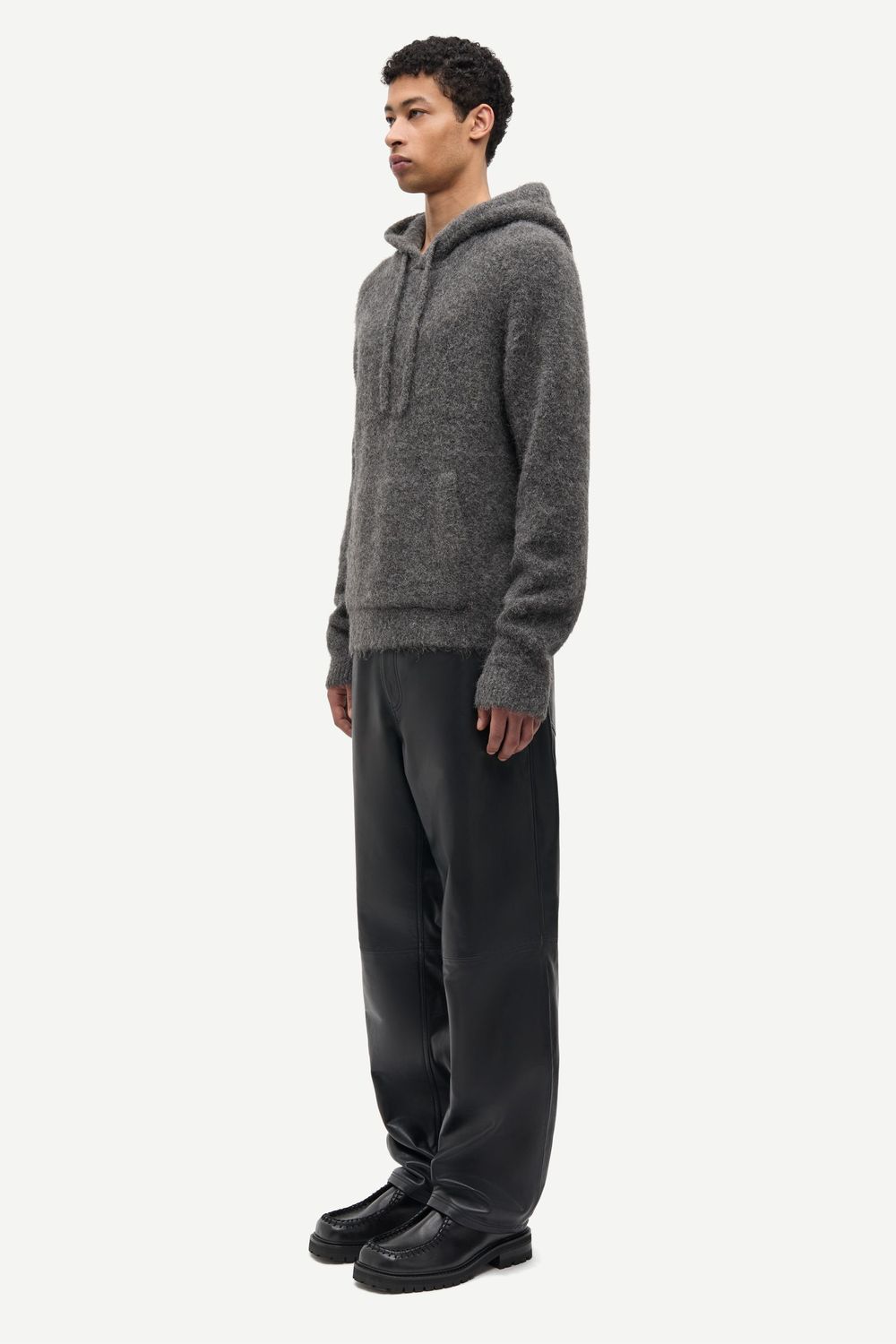 SAMSØE SAMSØE Sajob Hoodie Dark Grey Mel., worn