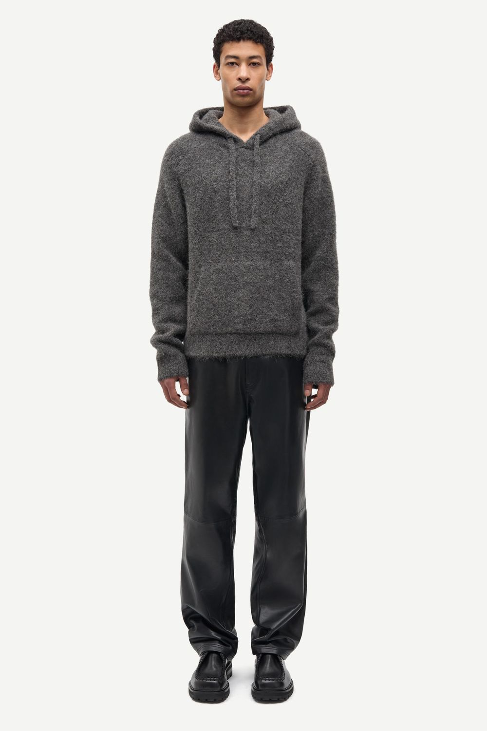 SAMSØE SAMSØE Sajob Hoodie Dark Grey Mel., worn