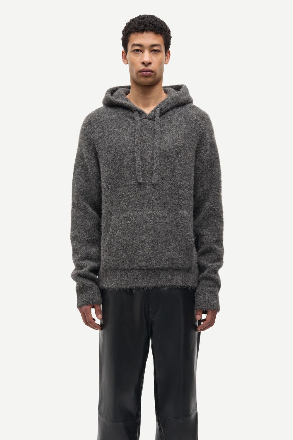 SAMSØE SAMSØE Sajob Hoodie Dark Grey Mel., worn