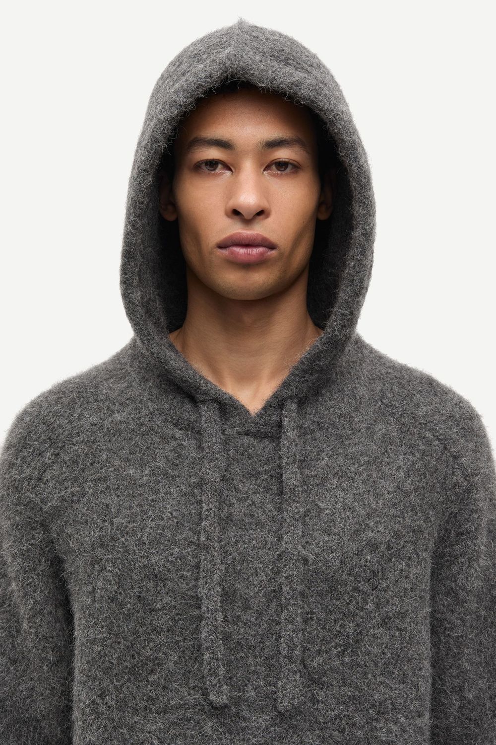 SAMSØE SAMSØE Sajob Hoodie Dark Grey Mel., worn