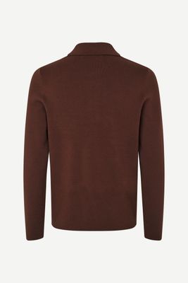 SAMSØE SAMSØE Guna Half Zip Bitter Chocolate, back
