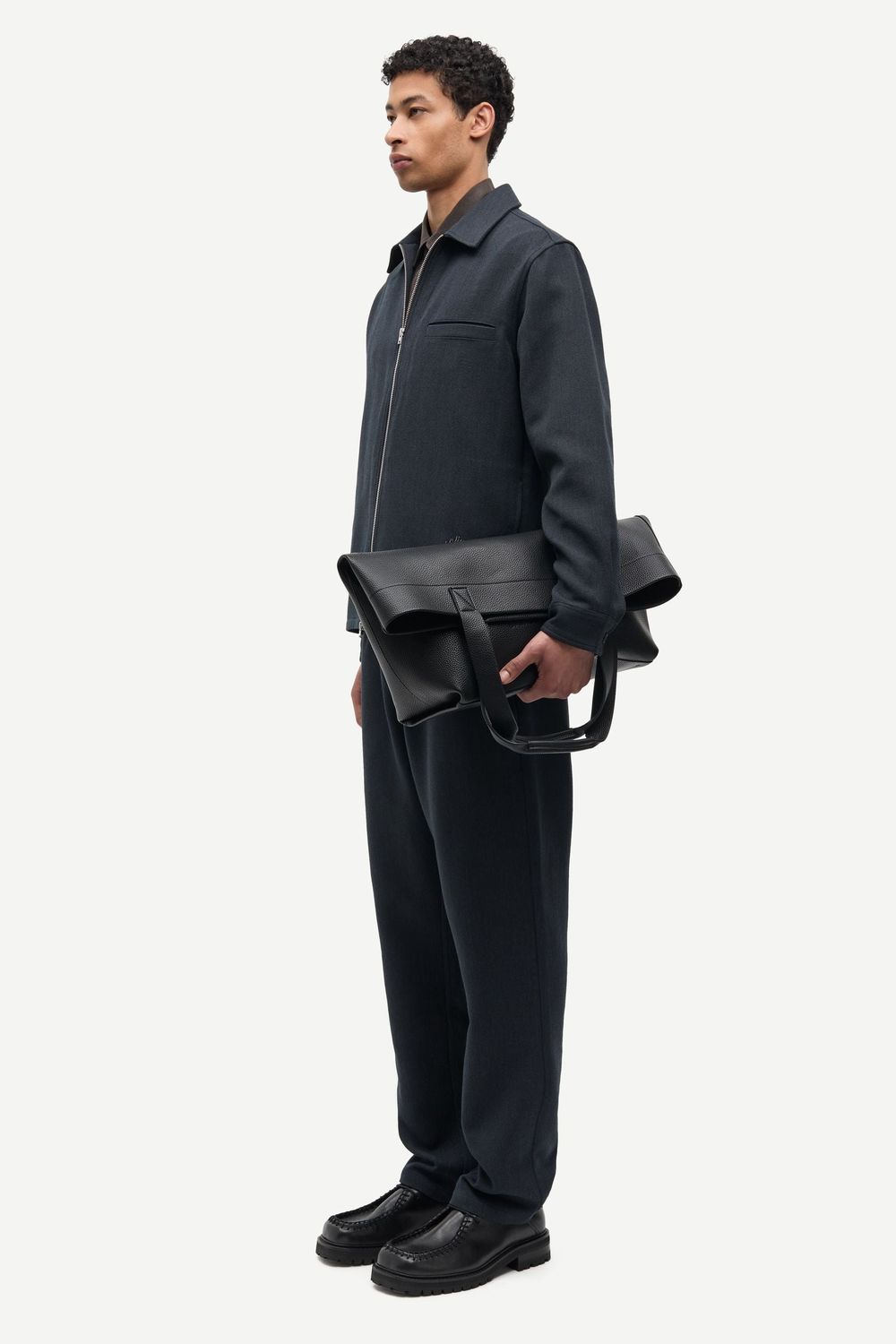 SAMSØE SAMSØE Sadamon GT Zip Overshirt Dark Grey Mel., worn