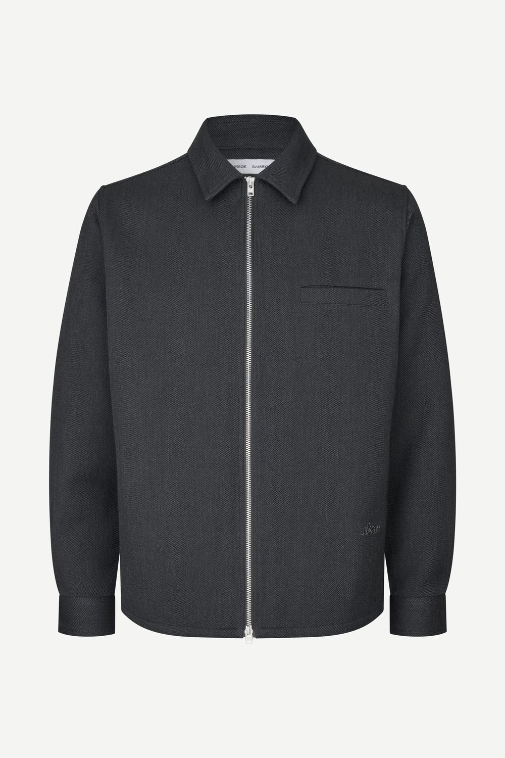 SAMSØE SAMSØE Sadamon GT Zip Overshirt Dark Grey Mel., front