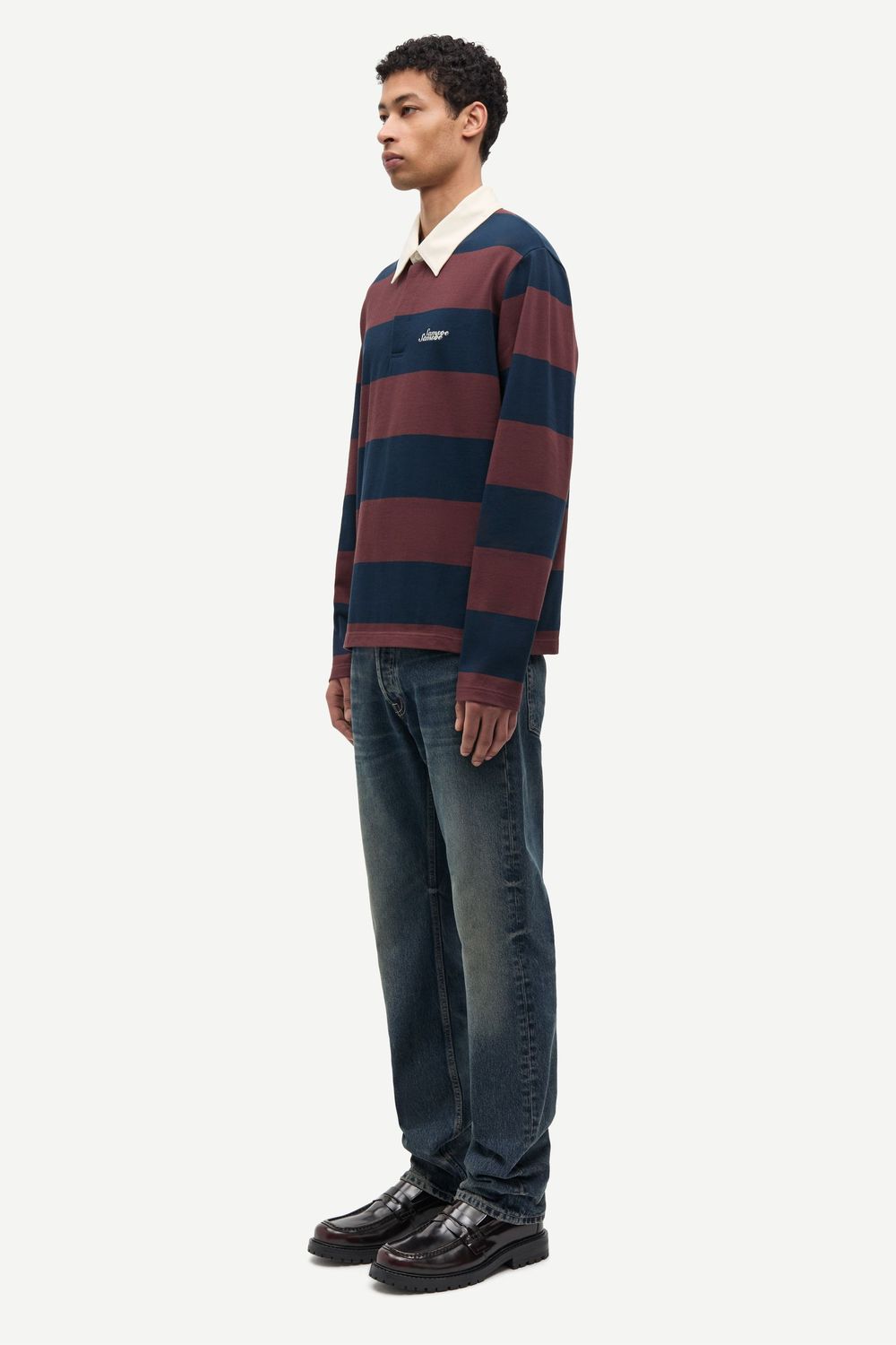 SAMSØE SAMSØE Sakevin X Polo LS Bitter Chocolate St., worn