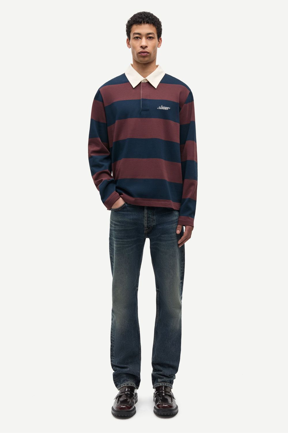 SAMSØE SAMSØE Sakevin X Polo LS Bitter Chocolate St., worn
