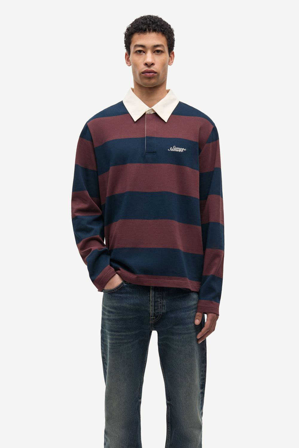 SAMSØE SAMSØE Sakevin X Polo LS Bitter Chocolate St., worn