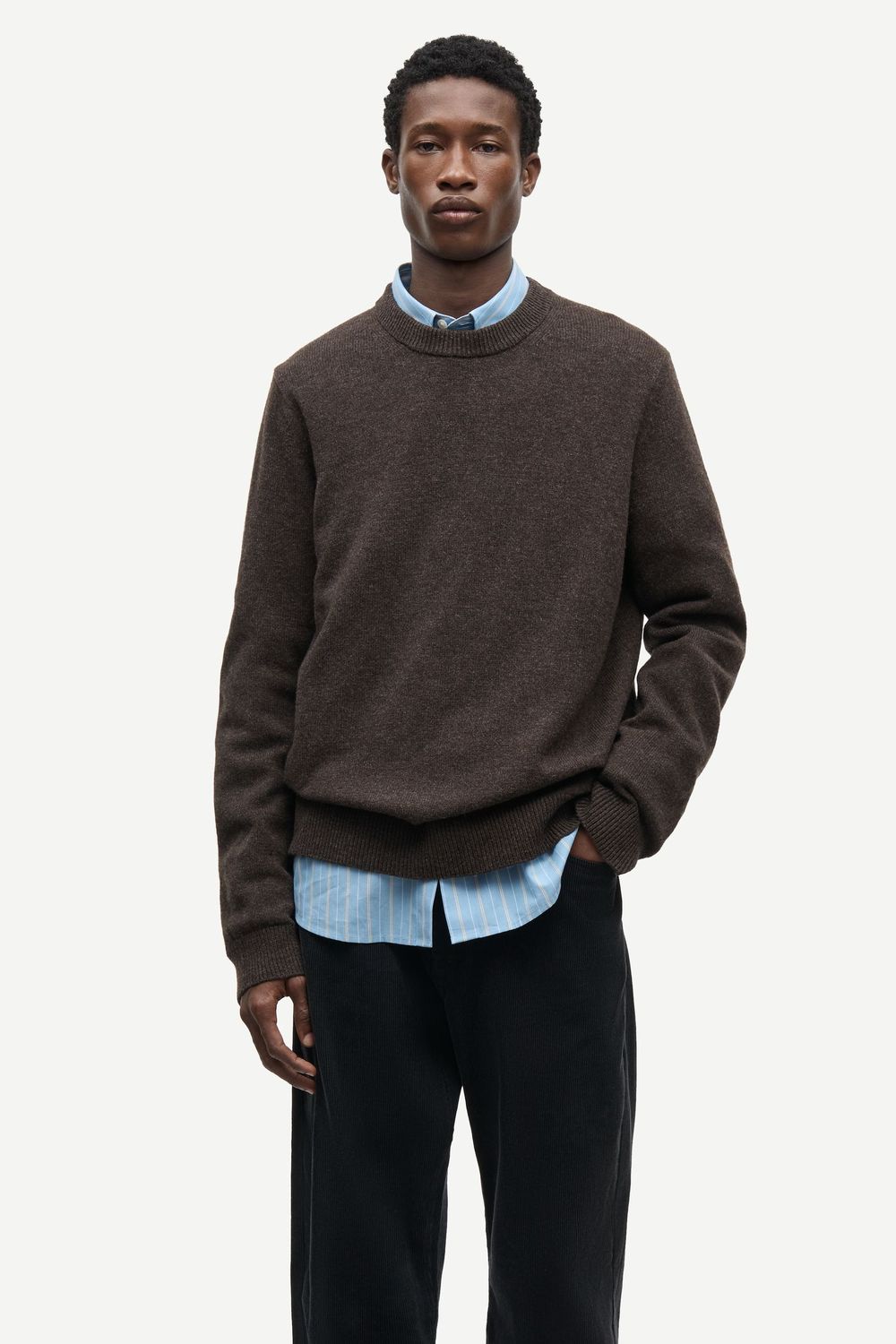 SAMSØE SAMSØE Isak Knit Sweater Delicioso, worn