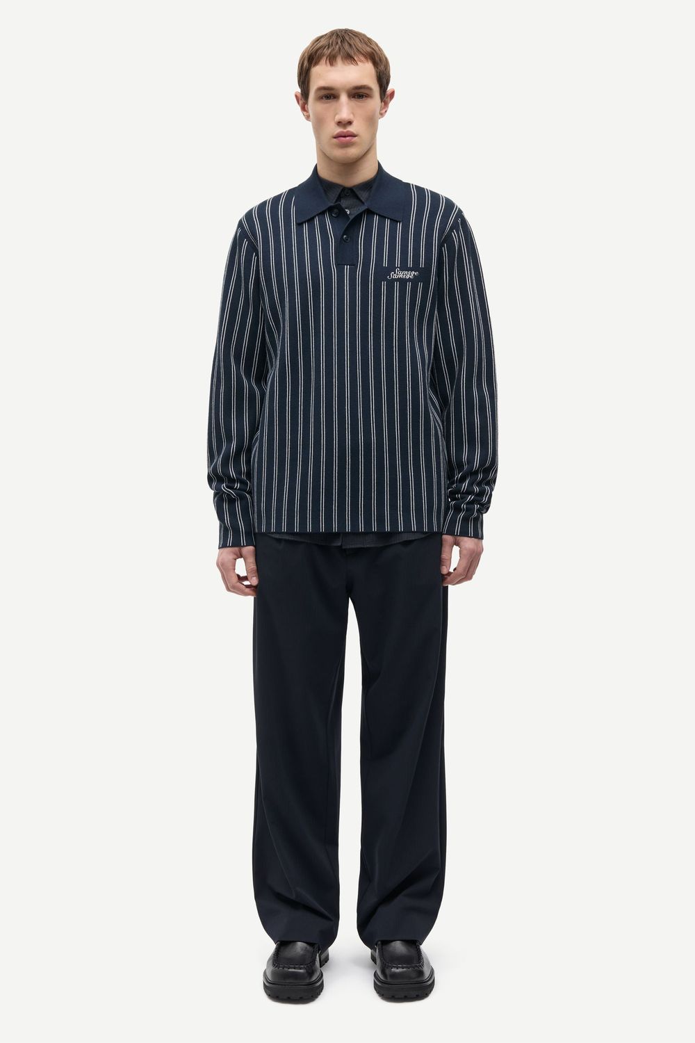SAMSØE SAMSØE Samatt Polo Salute Pinstripe, worn