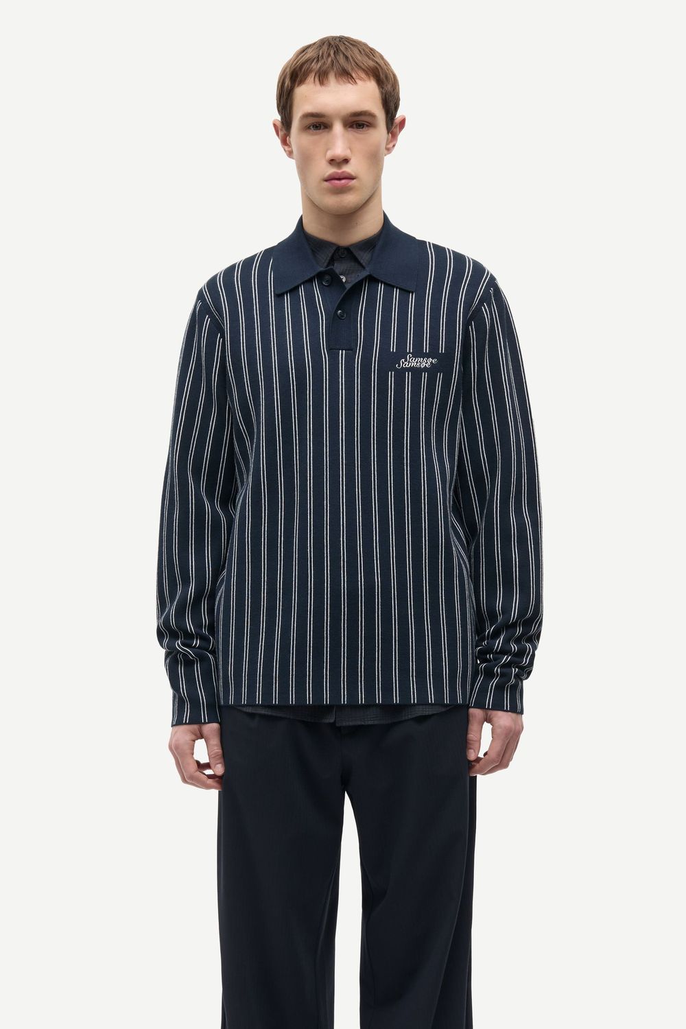 SAMSØE SAMSØE Samatt Polo Salute Pinstripe, worn