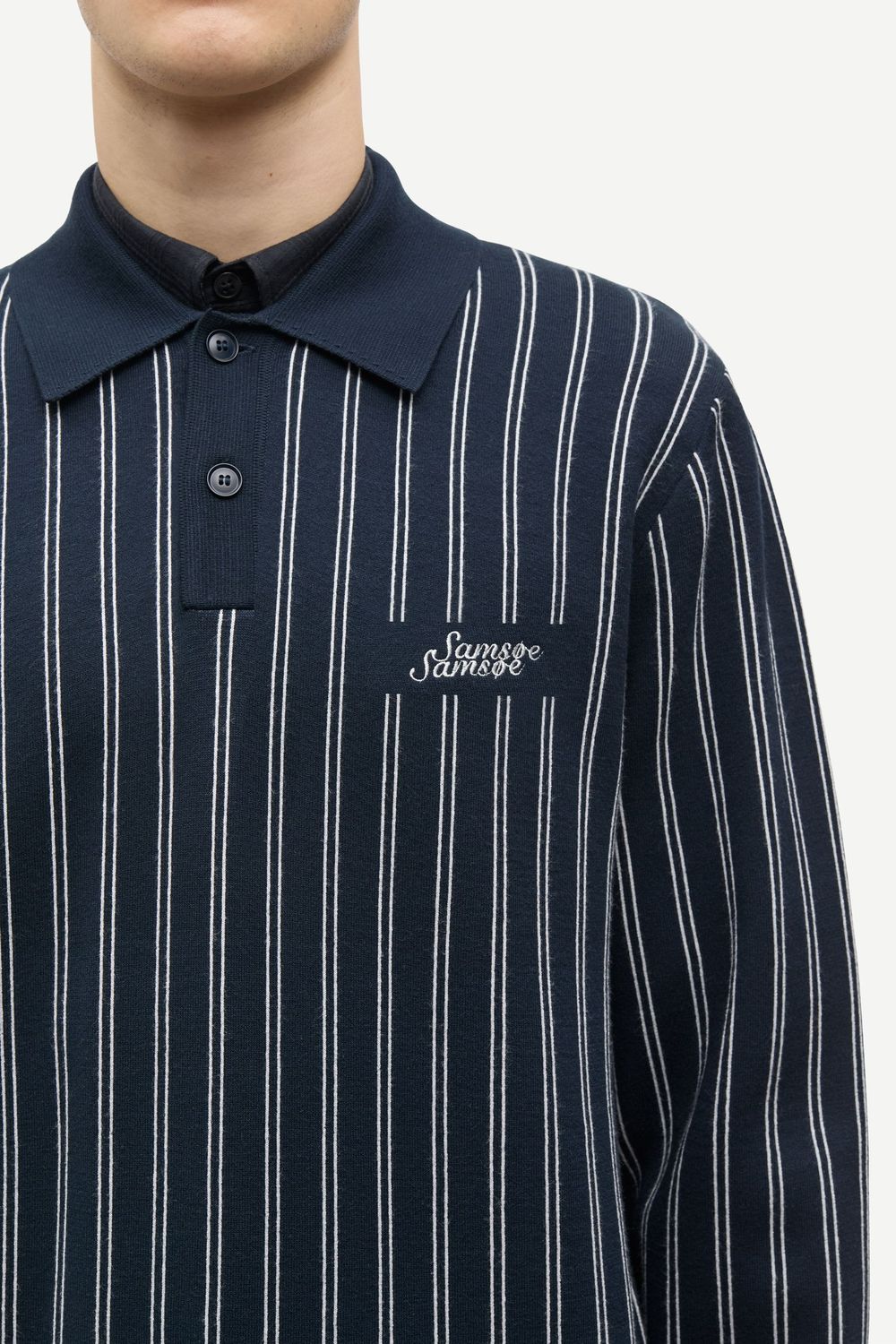 SAMSØE SAMSØE Samatt Polo Salute Pinstripe, worn