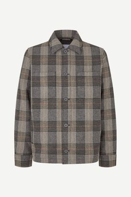 SAMSØE SAMSØE Sapally Z Shirt Jacket Bitter Chocolate Ch., front