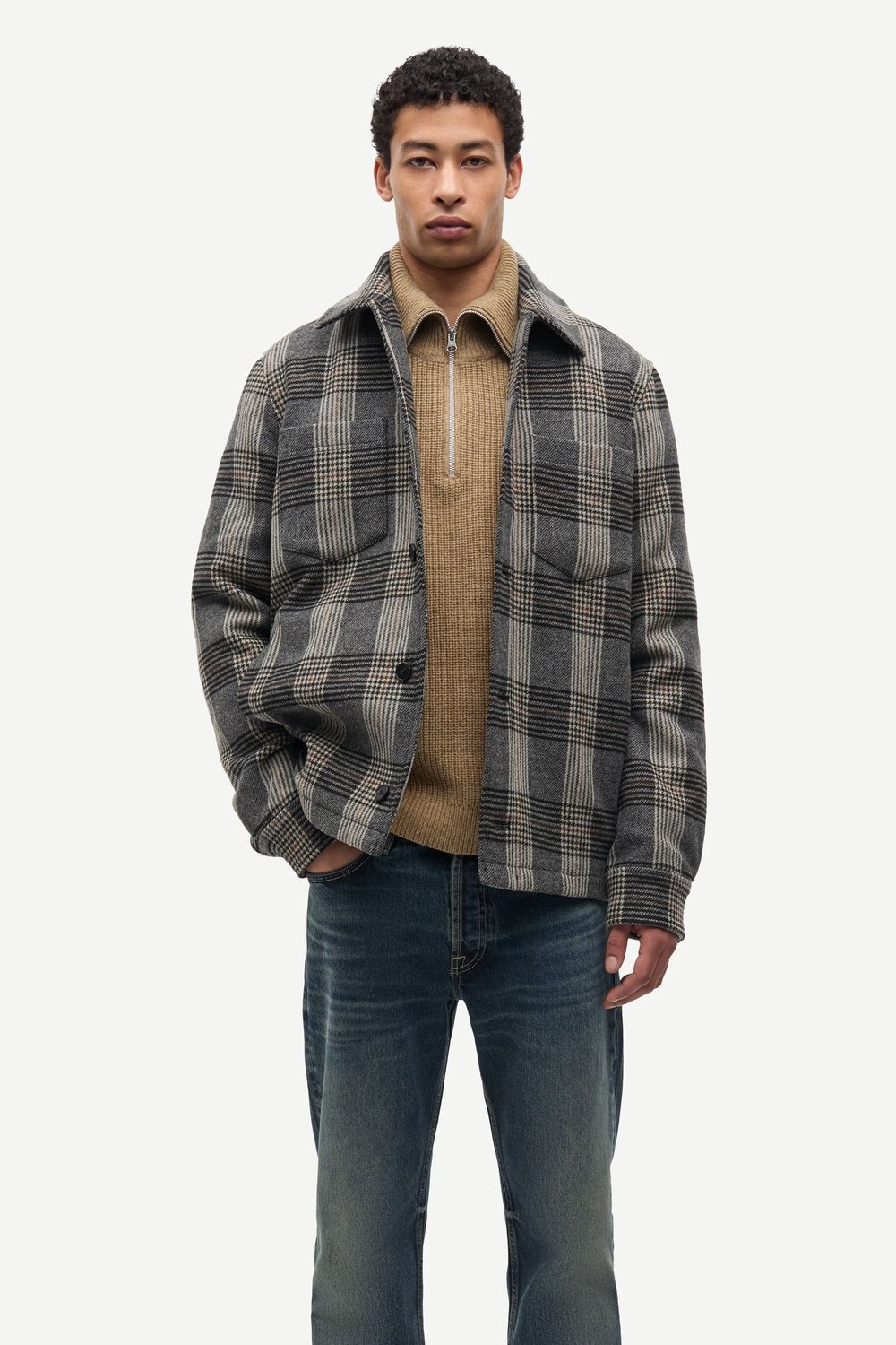 SAMSØE SAMSØE Sapally Z Shirt Jacket Bitter Chocolate Ch., worn
