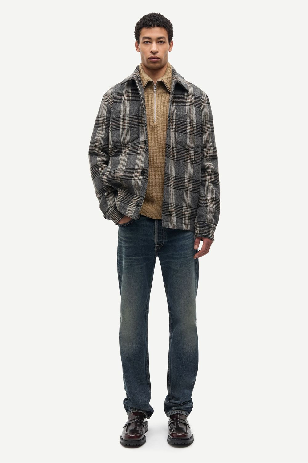 SAMSØE SAMSØE Sapally Z Shirt Jacket Bitter Chocolate Ch., worn