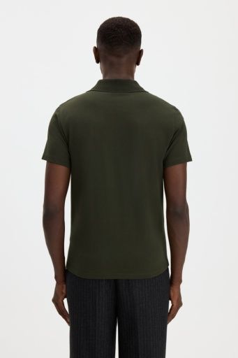 stretch cotton polo t-shirt