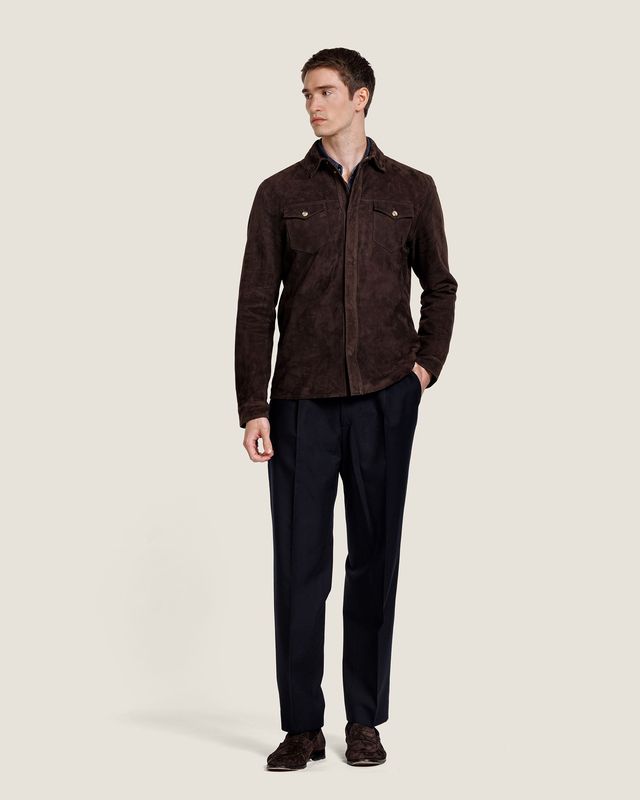 ALTER EGO Rocco Suede Overshirt Coffee, product photo