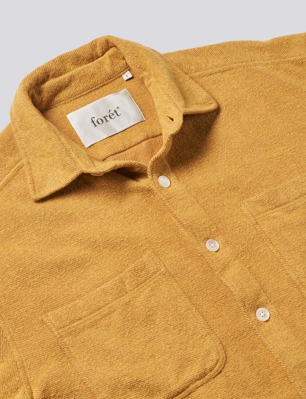 FORÉT Moon Relaxed Fit Overshirt Yellow, worn
