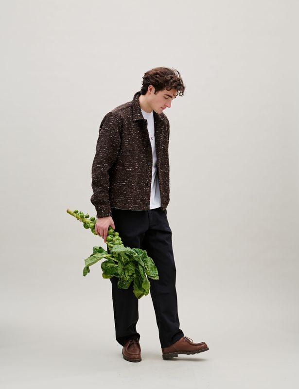 FORÉT Sun Bouclé Relaxed Fit Overshirt Brown, worn