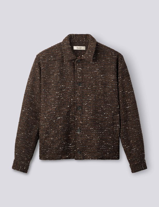 FORÉT Sun Bouclé Relaxed Fit Overshirt Brown, product photo