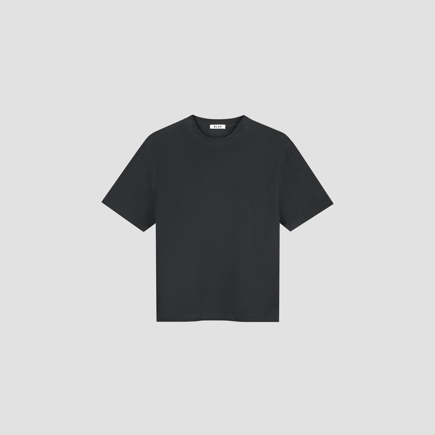 ØLÅF Ribbed Tee Charcoal, front