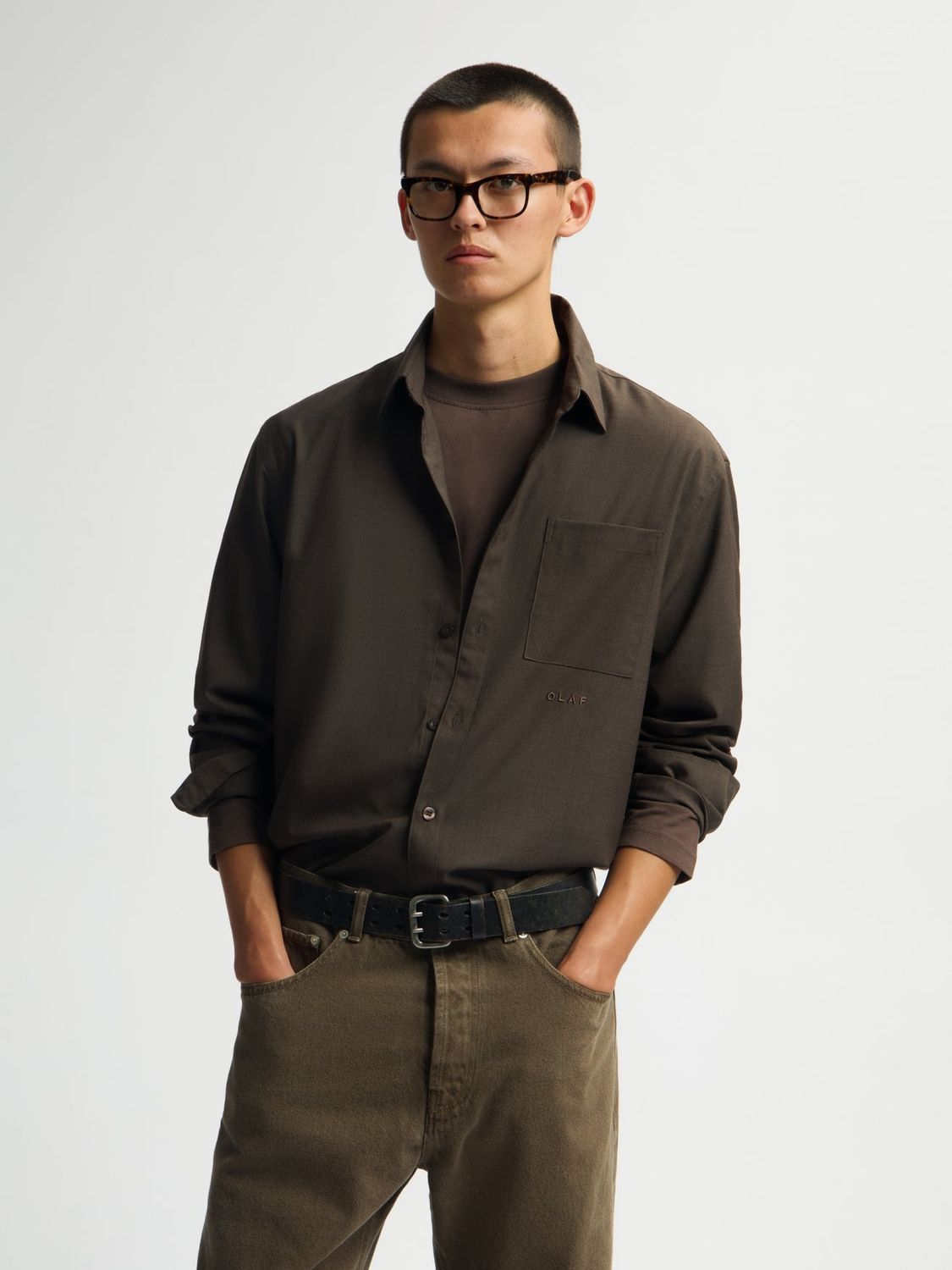 ØLÅF Relaxed LS Shirt Bracken, worn