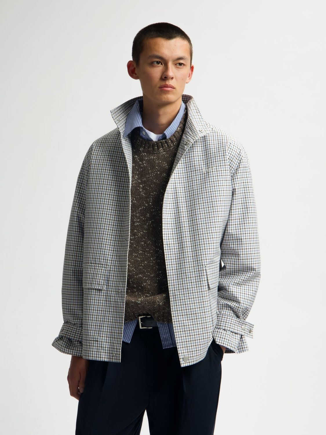 ØLÅF Oversized Utility Jacket Bracken/Dusty Blue, worn