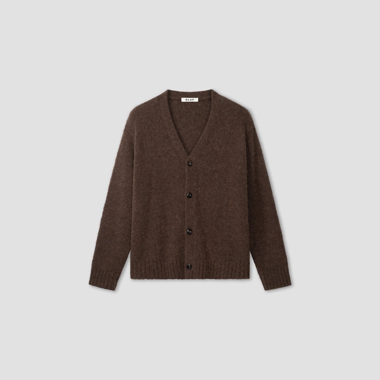 ØLÅF Hairy Texture Cardigan Bracken, front