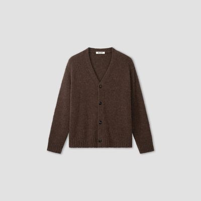 ØLÅF Hairy Texture Cardigan Bracken, front