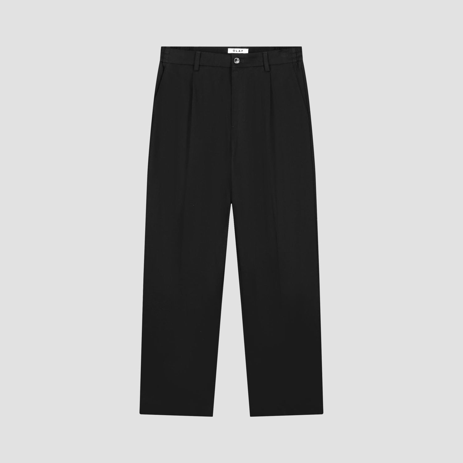 ØLÅF Regular Pleated Pant Black, front