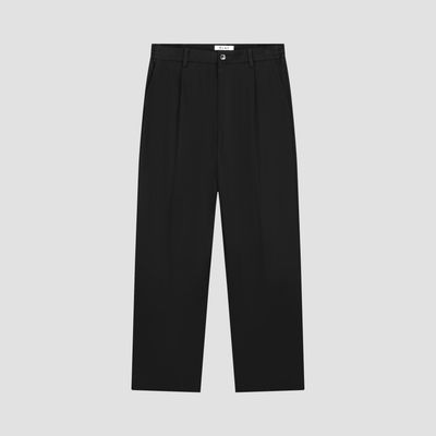 ØLÅF Regular Pleated Pant Black, front