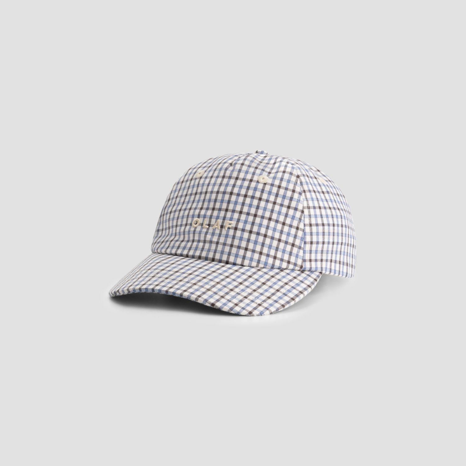 ØLÅF Plaid 5 Panel Cap Bracken/Dusty Blue, front