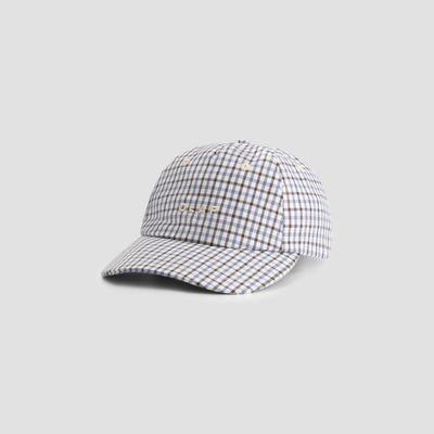 ØLÅF Plaid 5 Panel Cap Bracken/Dusty Blue, front