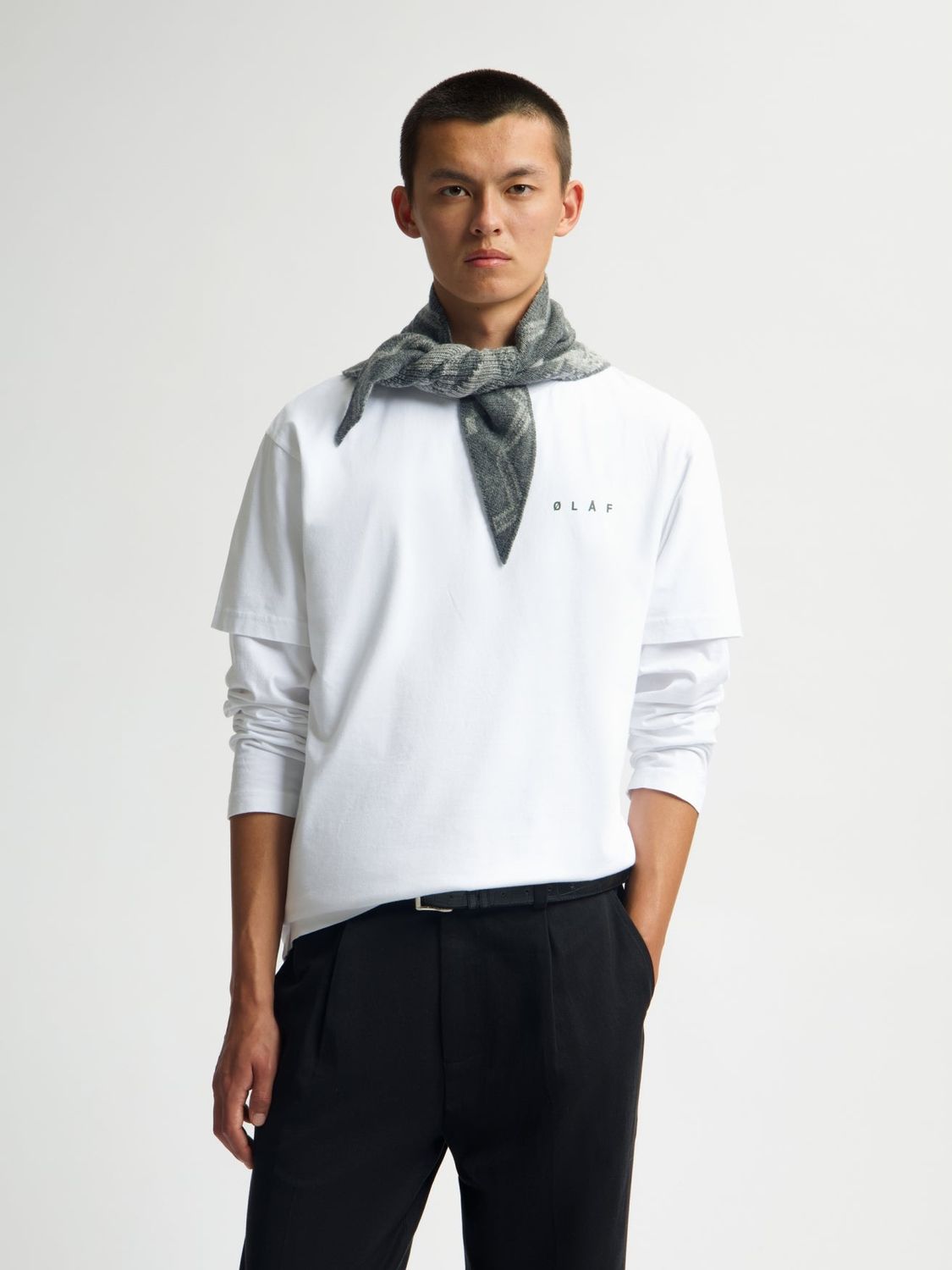 ØLÅF Doily Face Tee Optical White, worn