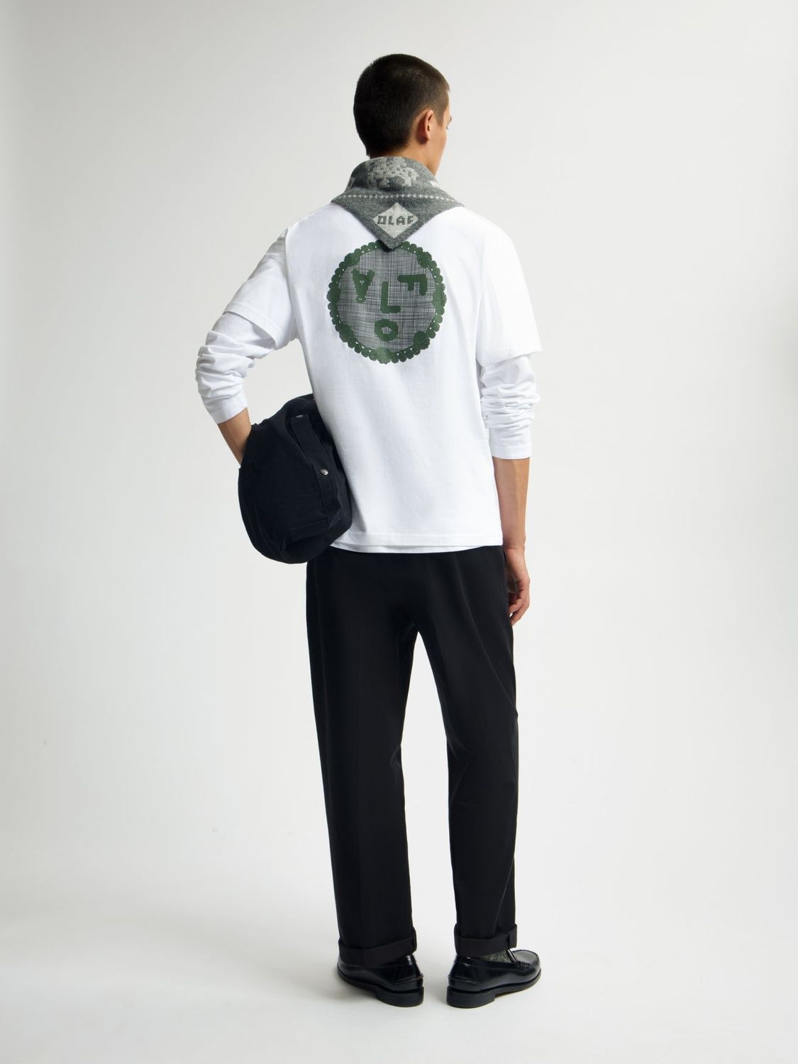 ØLÅF Doily Face Tee Optical White, worn, full look