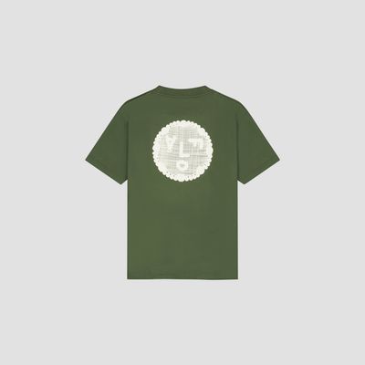 ØLÅF Doily Face Tee Kombu Green, back