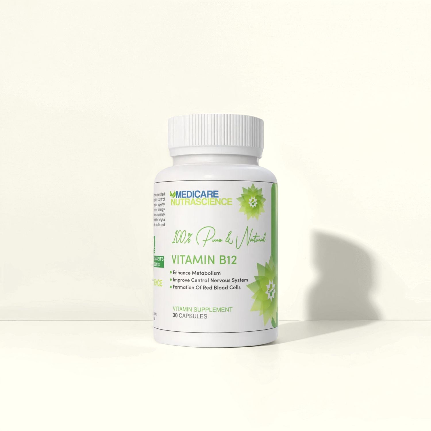 Pure Natural and Vegetarian Vitamin B 12 Capsules