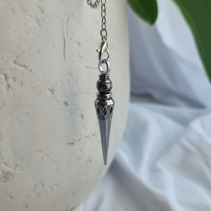 Pendule Cône argent II