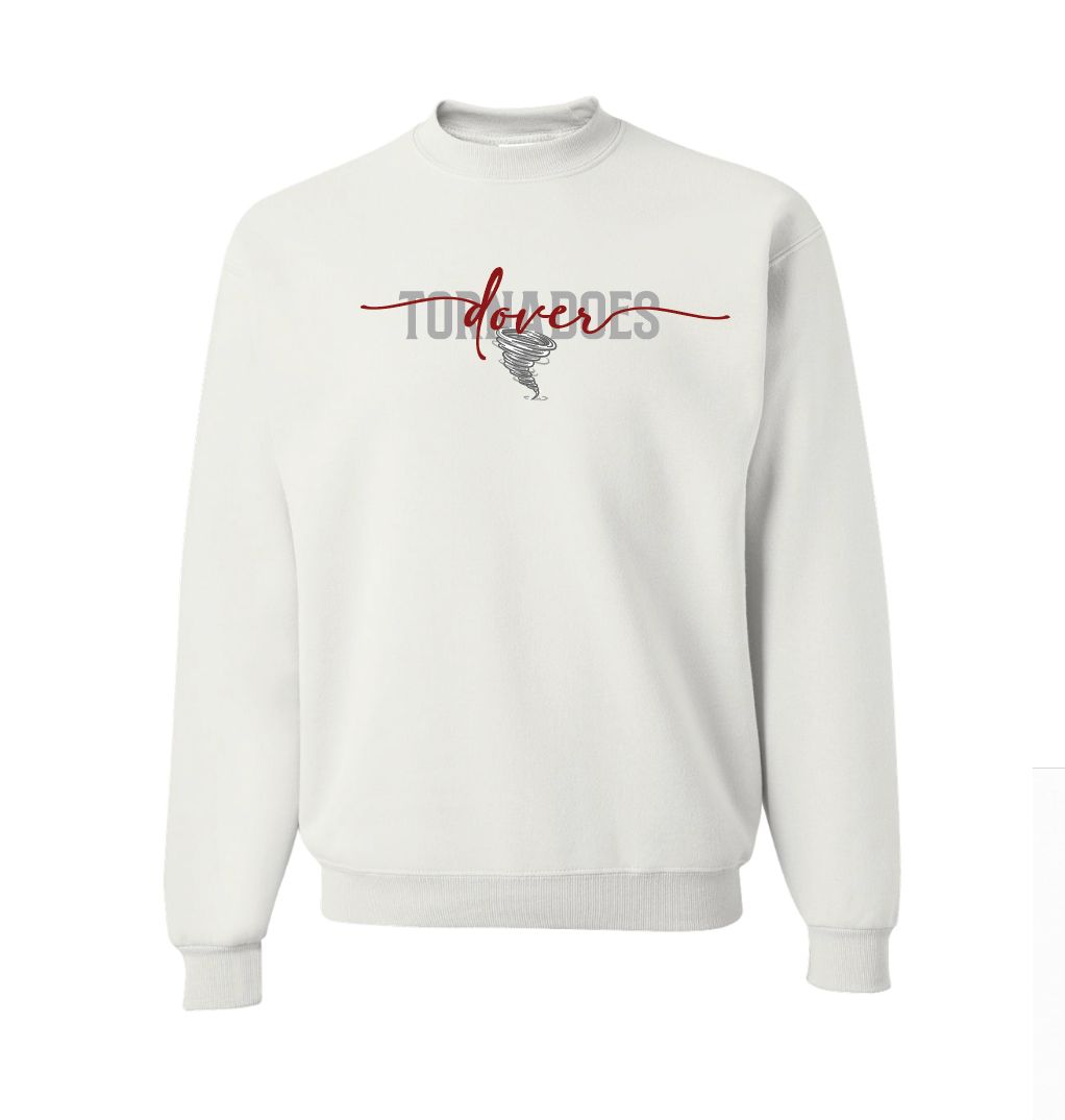 White Gildan Unisex Softstyle® Midweight Crewneck Sweatshirt script dover