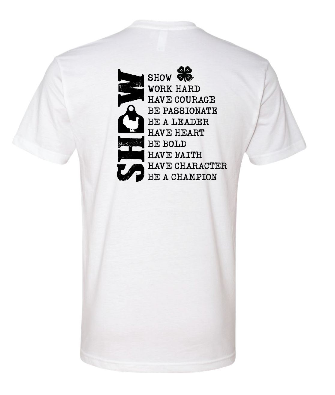 4H Turkey Show Shirt; White Bella+Canvas CVC Jersey Tee